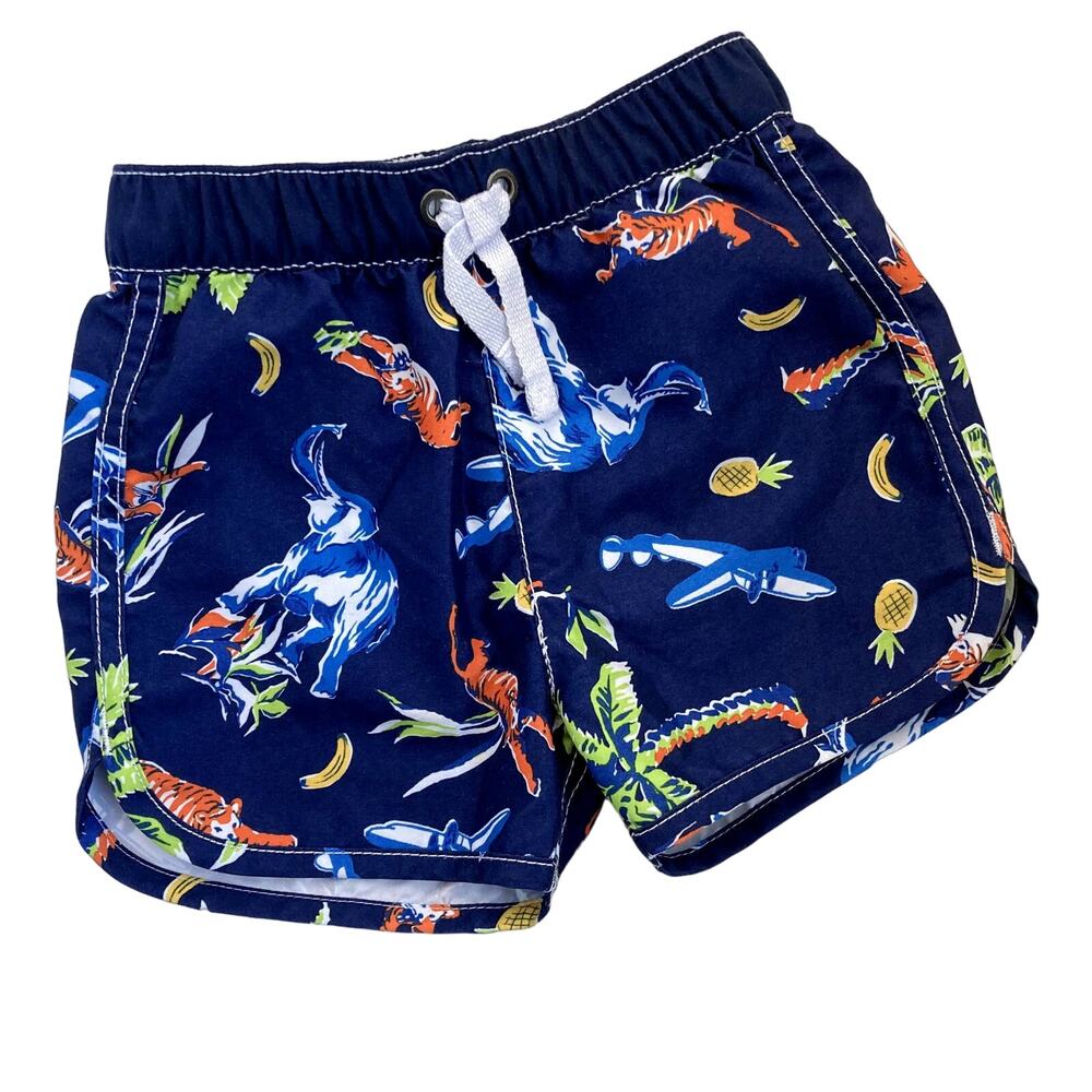 Hanna Andersson Swimmy Shorts UPF50+ Jungle Safari - Blue - 18-24M